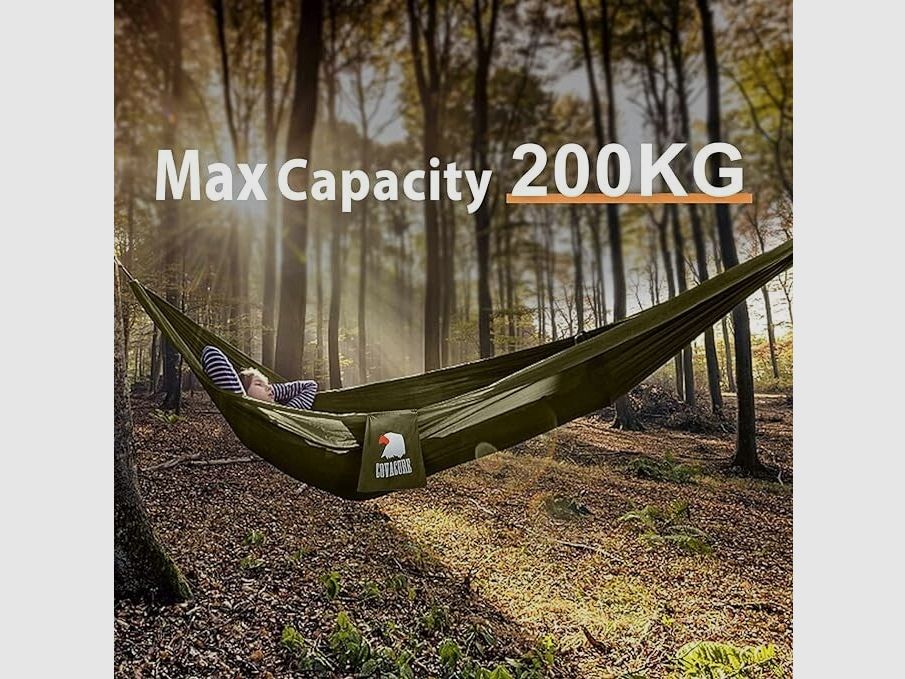 COVACURE Hängematte Outdoor Hängematte mit Moskitonetz - 260 x 130 cm Ultraleicht Hammock Reise Gadgets für Camping Garten Survival Wander