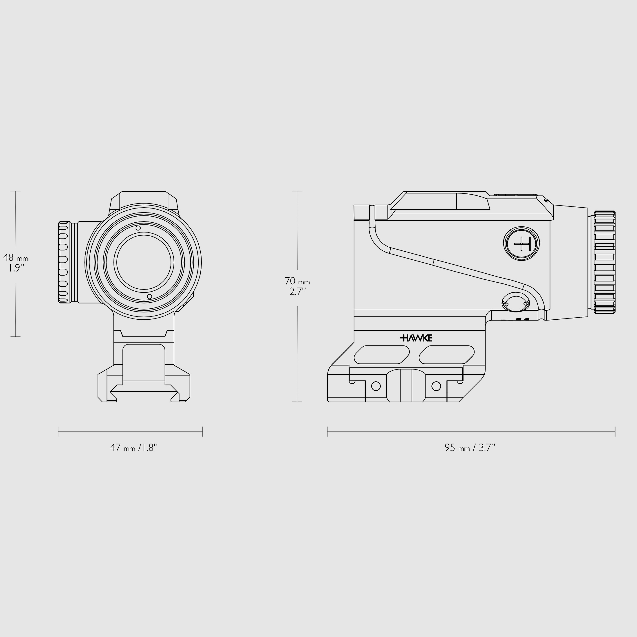 HAWKE 12054 Rotpunktvisier PRISM SIGHT 4x24 5.56 BDC DOT ABSEHEN