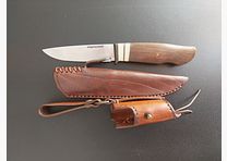 Handcrafted knife made from powder metallurgical Elmax steel, made as a one-off piece.