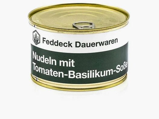 Feddeck Dauerwaren Fertiggericht Dose Nudeln mit Tomaten-Basilikum-Soße vegan 400g