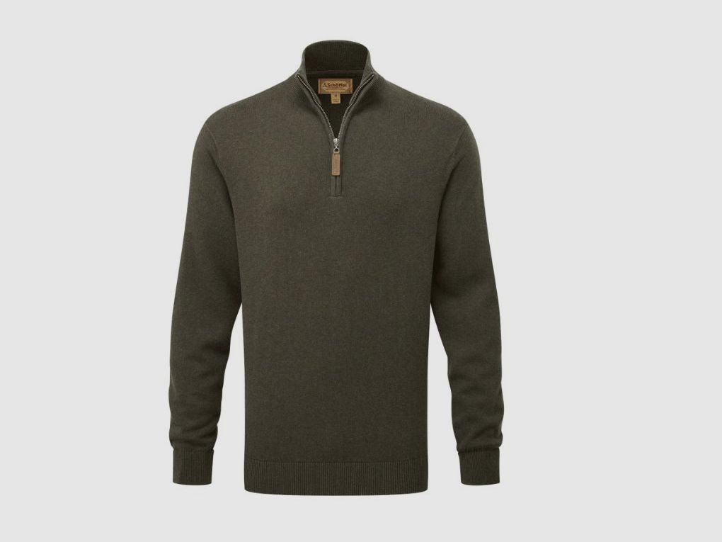 SCHÖFFEL Calton Cotton Cashmere Quarter Zip Jumper, image 1 of 3
