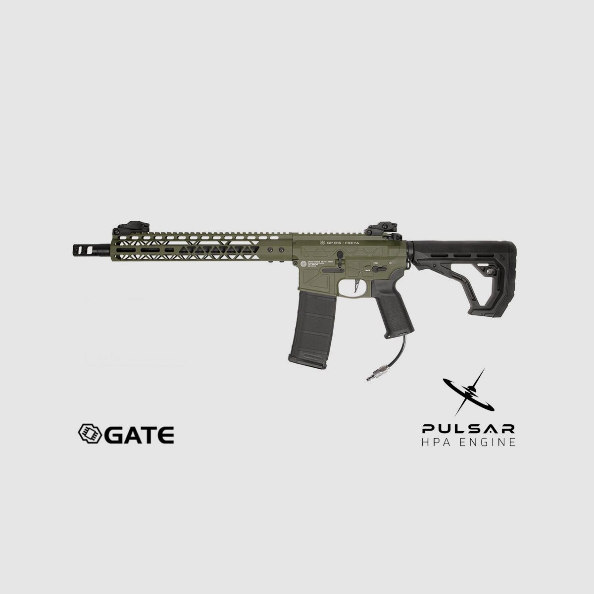 GP R15 FREYA Skeleton 13" gen.2 Mlok FREYA ALPHA Oliv HPA Softair Gewehr Frei ab 18 Jahren | Delta Armory