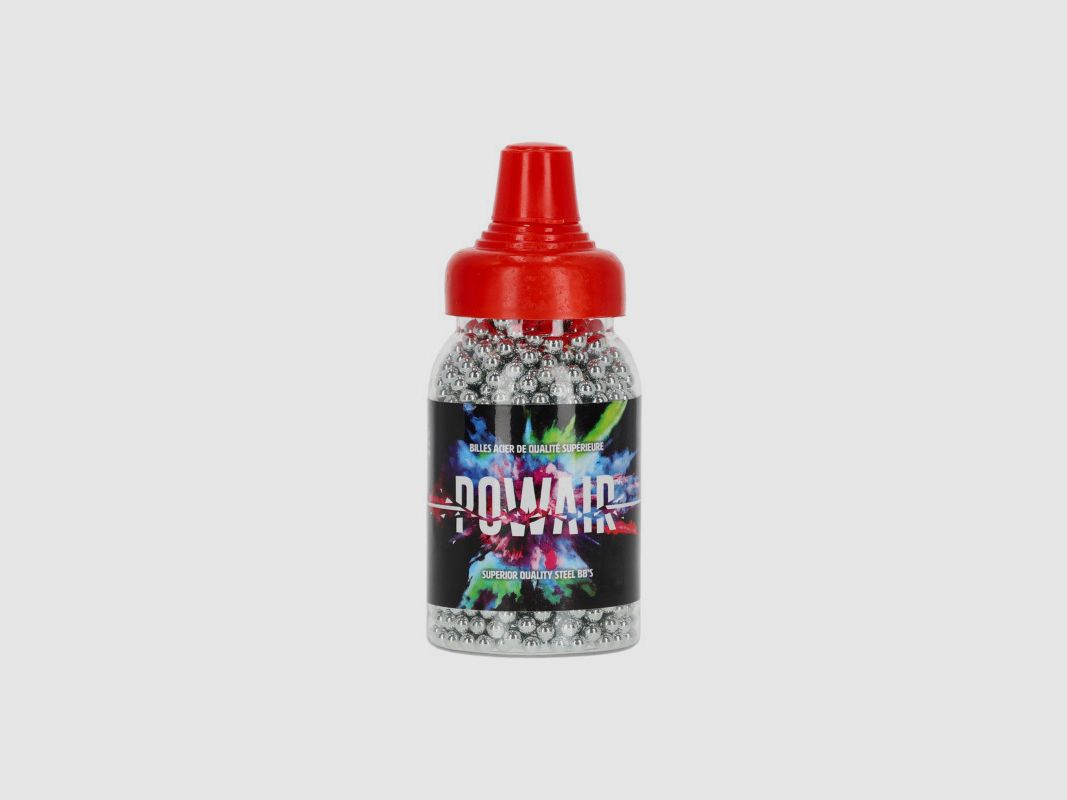 Flasche mit 1500 Stahlkugeln 4,5mm BBs Powair