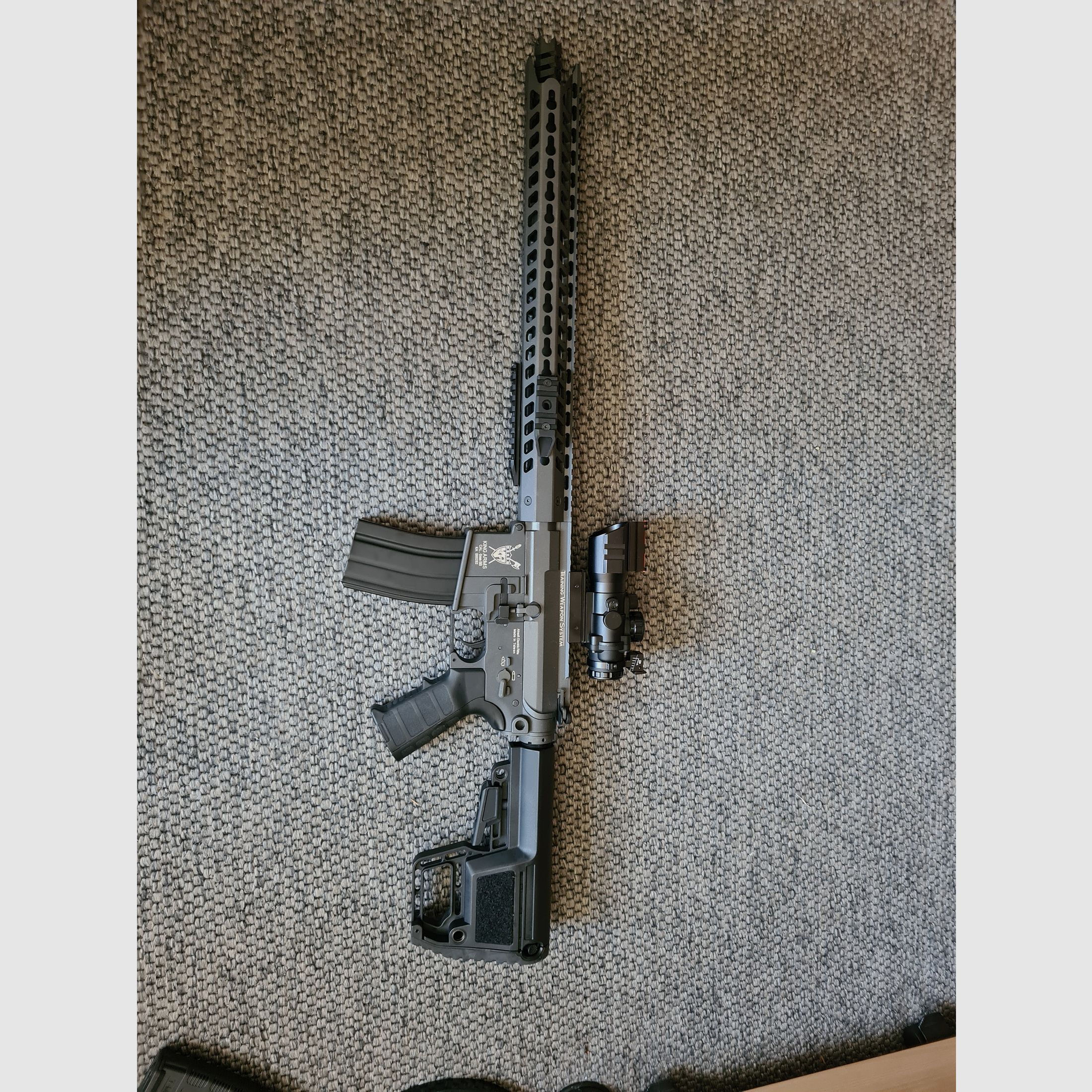 King Arms M4 TWS KeyMod Dinosaur Elite Vollmetall S-AEG 6mm BB Urban Grey