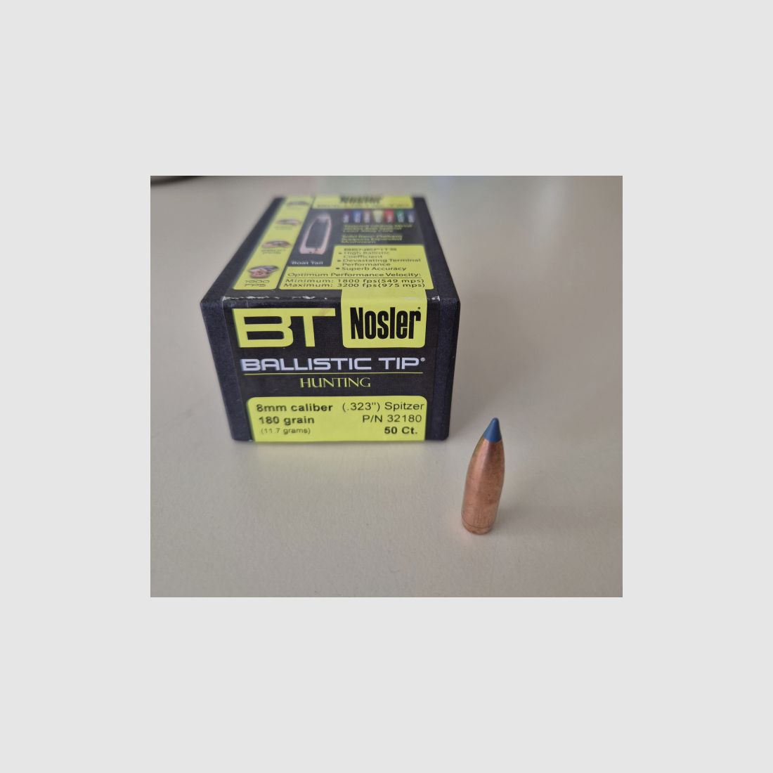 Nosler Ballistic Tip Hunting Geschosse .323, 180 Grain, 67 Stück