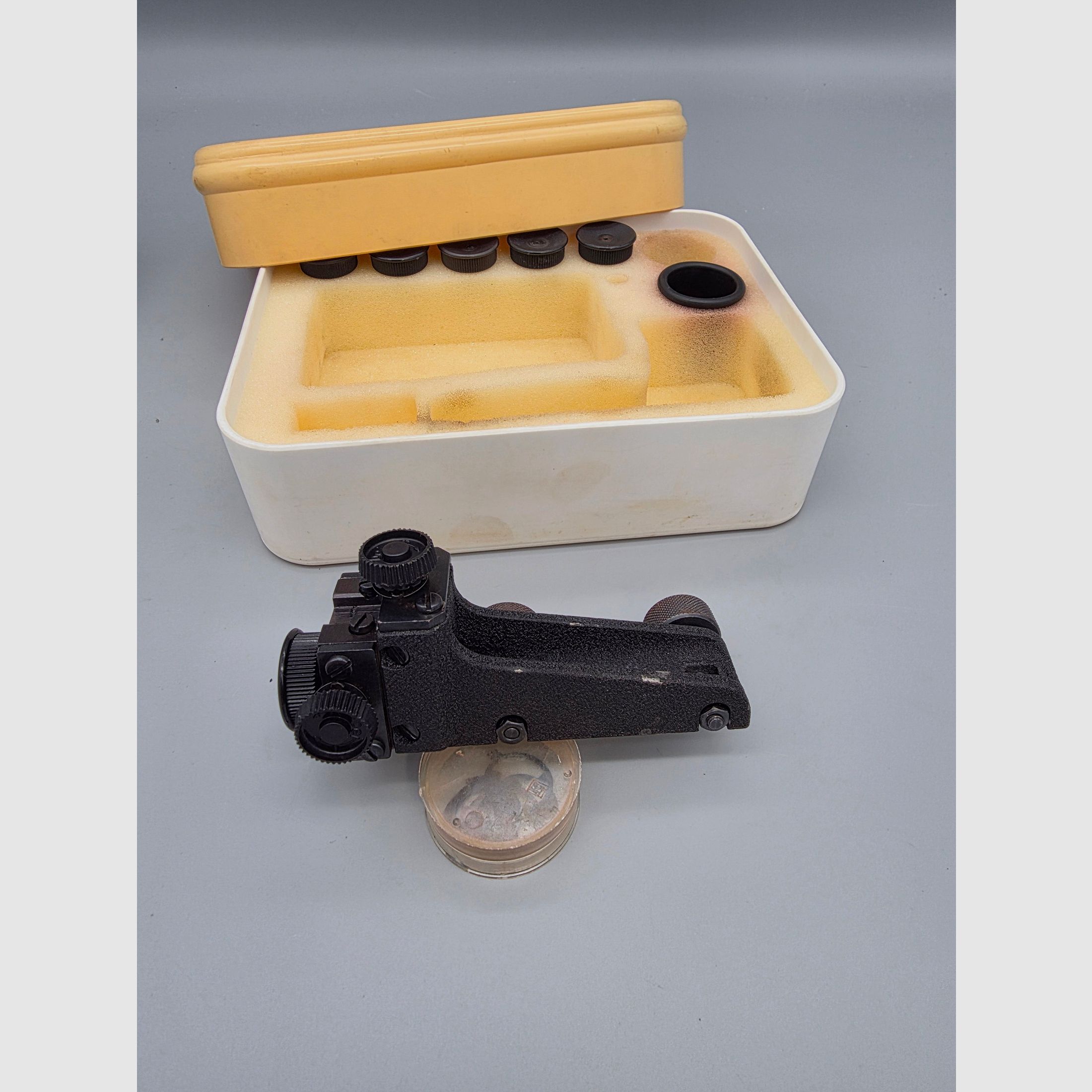 Sehr schöner Diopter Haenel mit Zubehör in der original Box Suhl Mod. 312