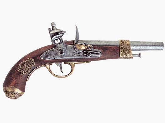 Pistolet de Napoléon avec le symbole de l'empereur sur la poignée