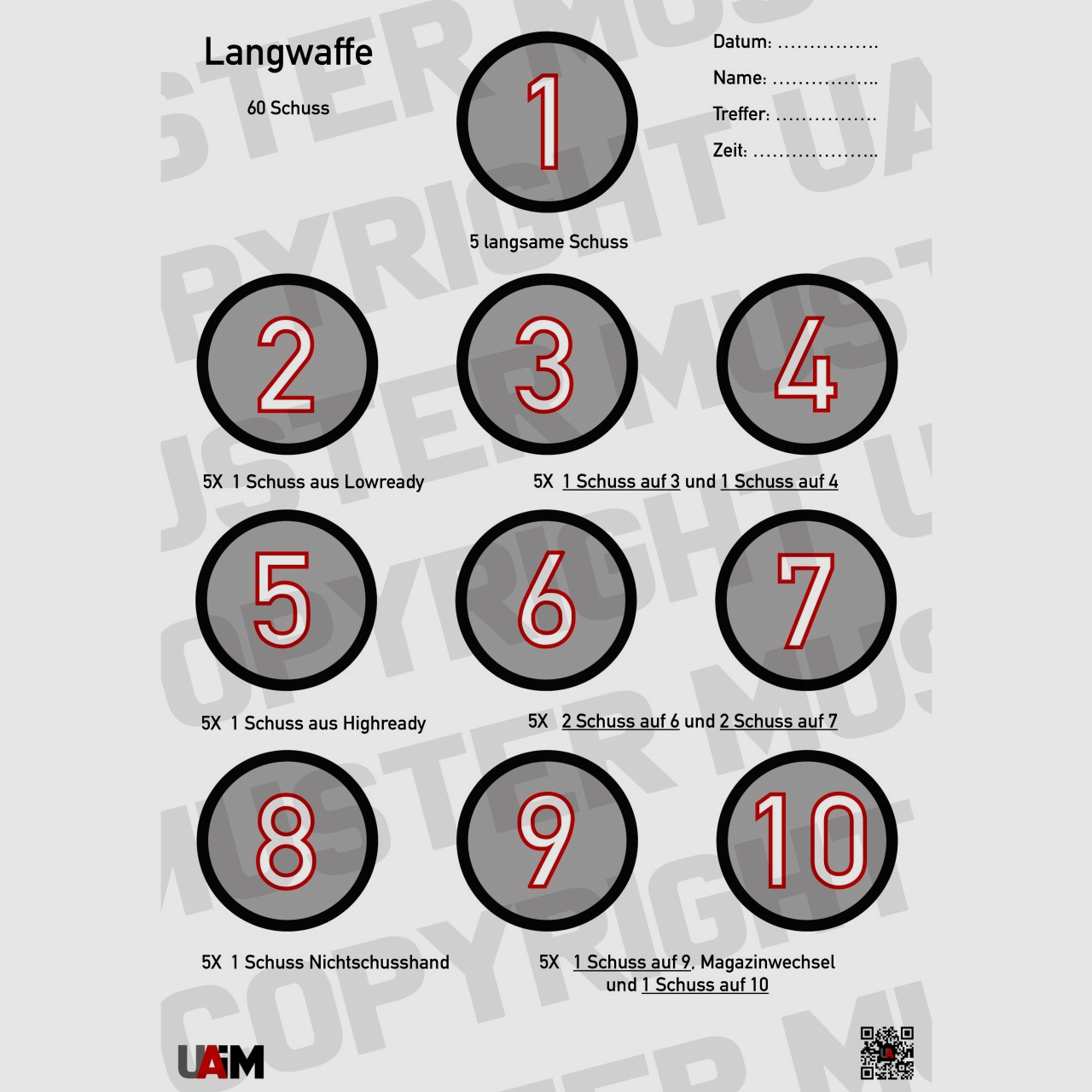 Daily Dot Drill Long Gun DIN A1 - Target for Comprehensive Long Gun Training