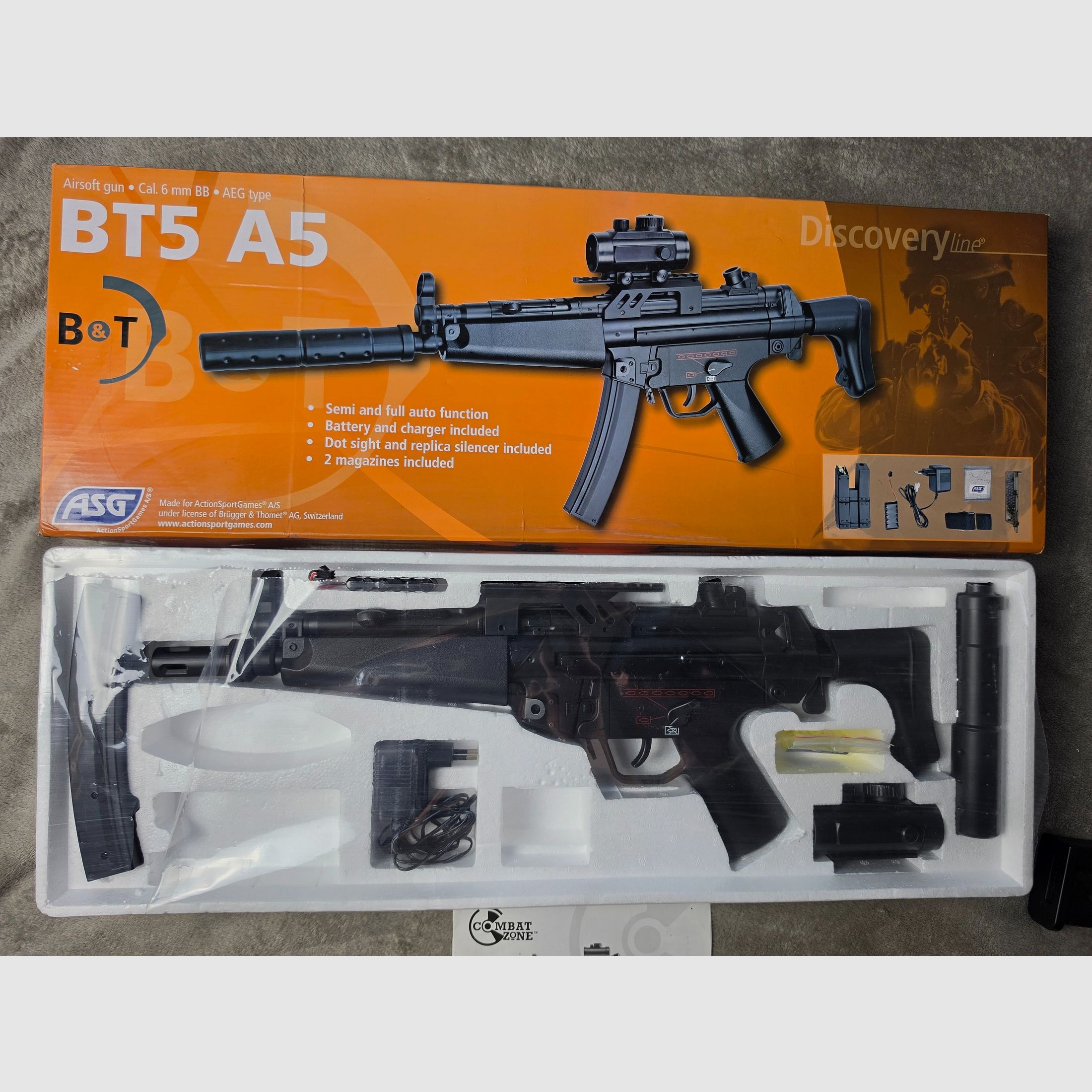 ASG B&T BT5 A5 Airsoft AEG Softair (Cal. 6mm BB) en set completo con accesorios OVP, imagen 1 de 10