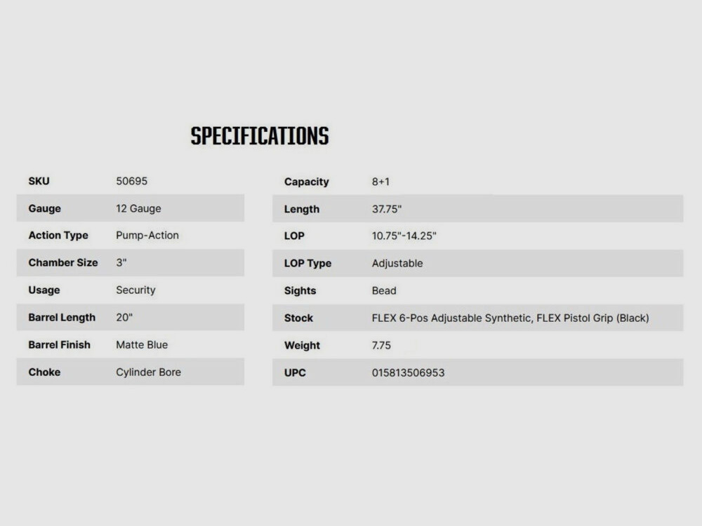 Mossberg 590 Flex 9-Shot 20" Cruiser 12/76