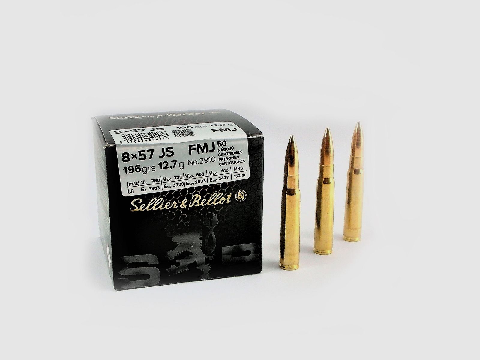 S&B Büchsenpatrone 8x57 IS VM /FMJ 12,7g/196grs