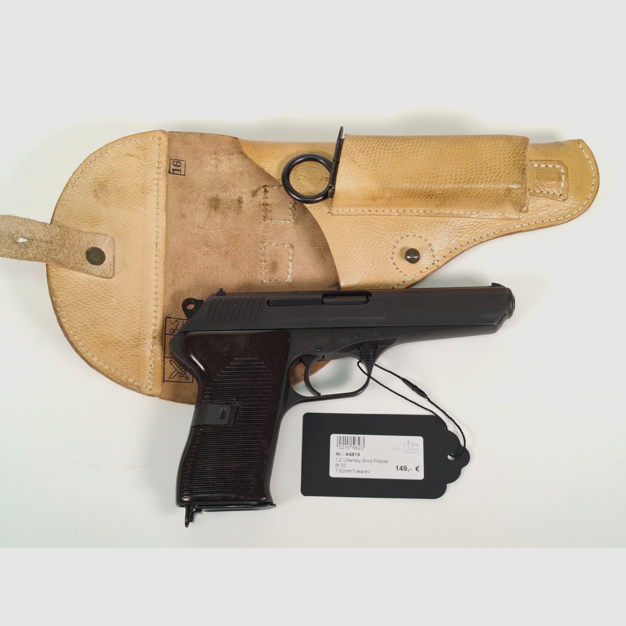 Pistolet CZ 52 7,62 Tokarev z skórzanym kaburą