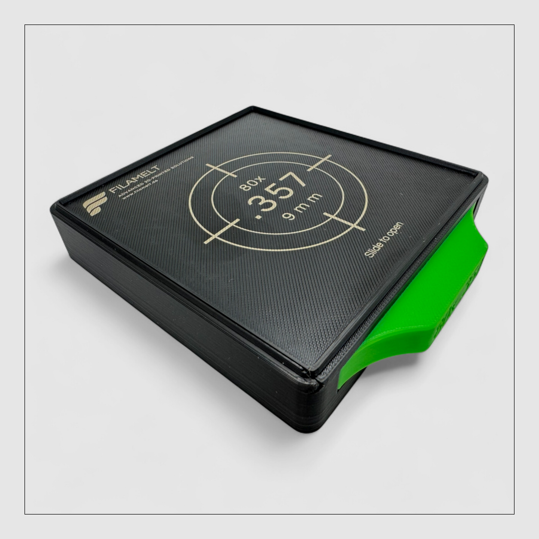 Diabolo-Box für 80x .357 / 9 mm – Praktisch, stapelbar, wiederverwendbar. Matchbox