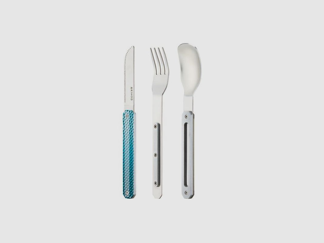 AKINOD SET MAGNETICO COLTELLO CUCCIAIO FORCHETTA BLU MOSAICO