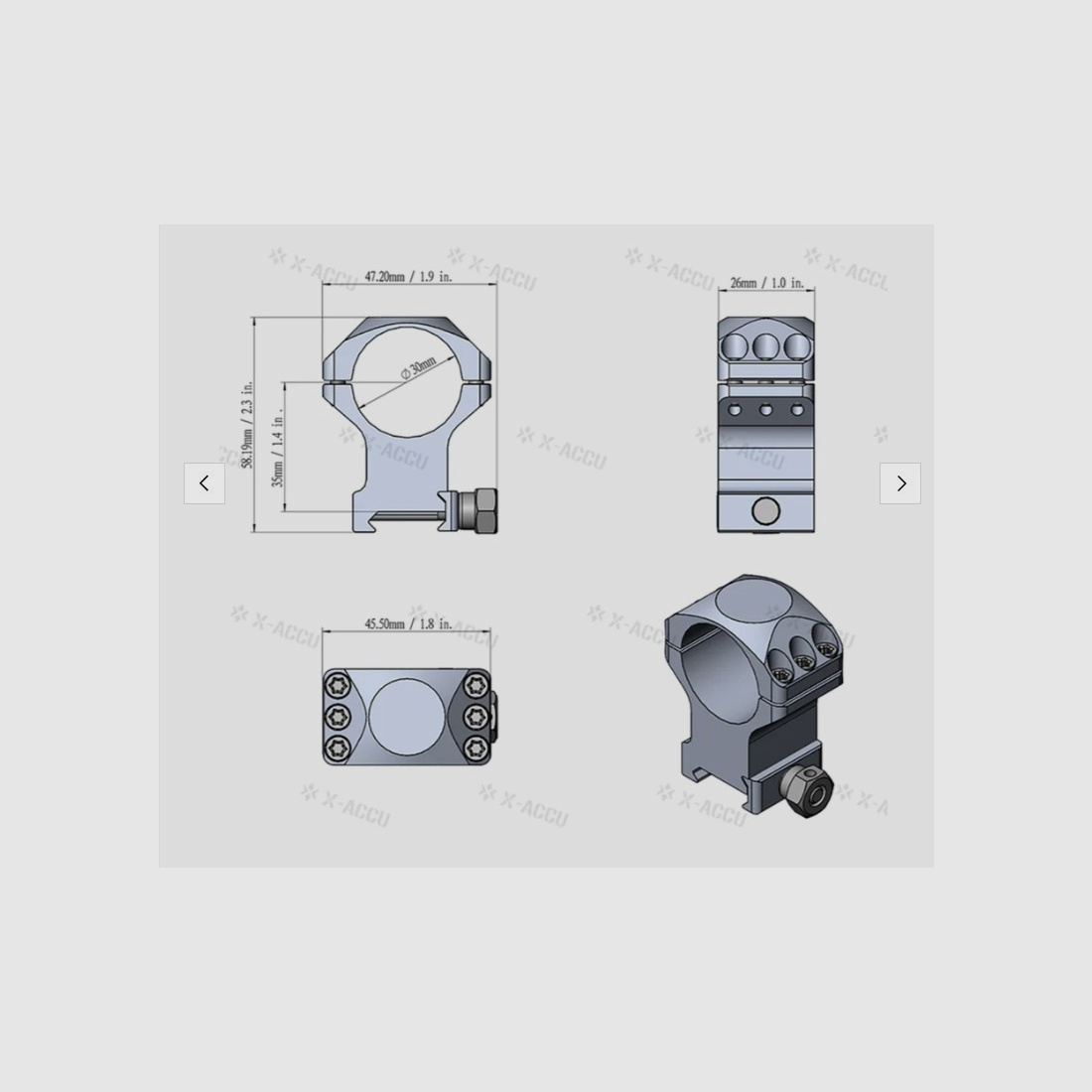 Vector Optics XASR-3003 X-Accu Montage für 30mm Tubus, 21mm Picatinny, h= 35mm
