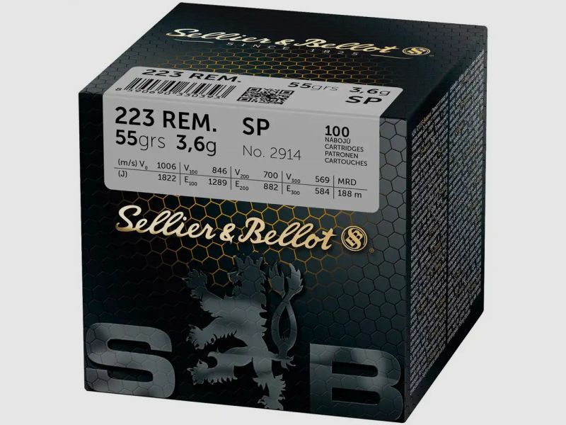 SELLIER & BELLOT .223REM - SP / TM - 55GRS. - 100 PATRONEN