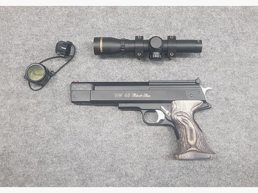 Weihrauch HW 45 Black Star mit Zielfernrohr für Pistolen Cal. 4,5mm Luftpistole Match