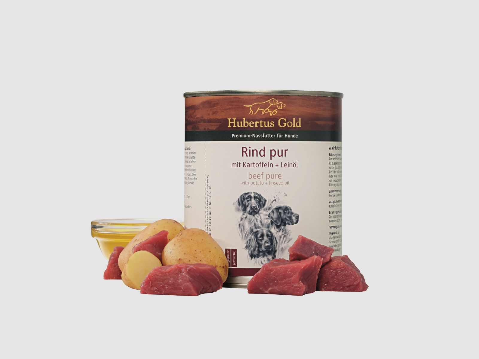 HUBERTUS GOLD Rind pur mit Kartoffeln + Leinöl 800g
