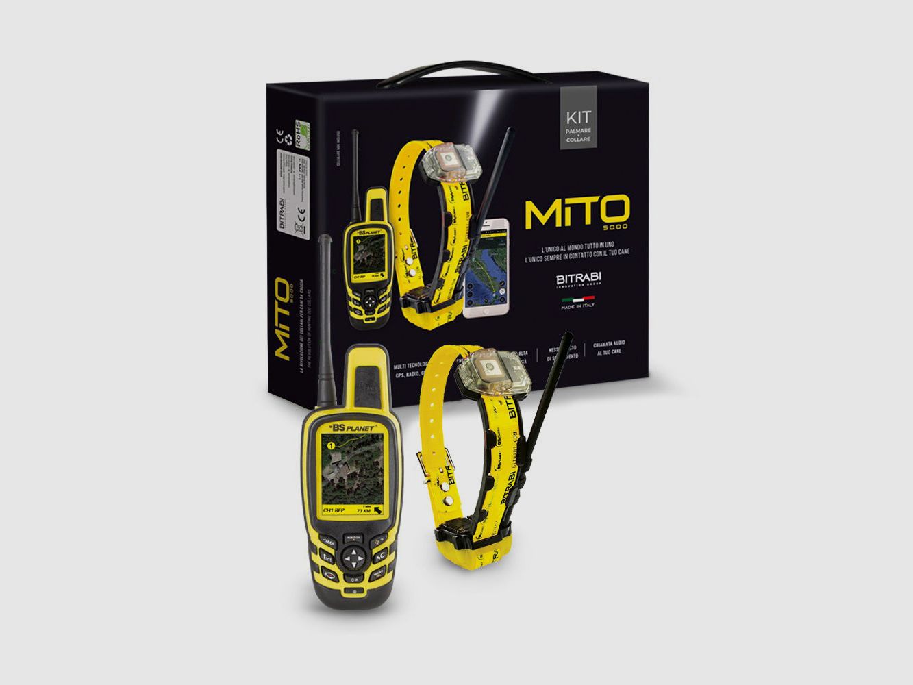 GPS-Halsband-Set Mito 5100 + Ortungsfernbedienung BS 3000 Open Map Unico BITRABI, Bild 2 von 3