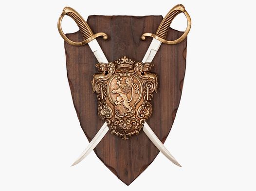 Wandschild Briquet Säbel mit gekreuzten Säbeln