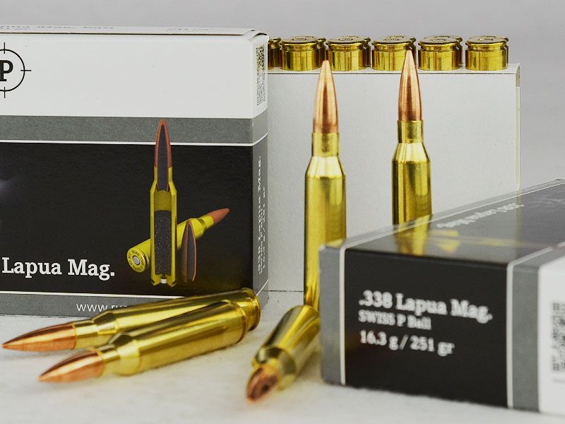 SWISS P .338 Lapua Magnum, BALL FMJ 251 grs 1 pack (20 rounds at €7.25 each)