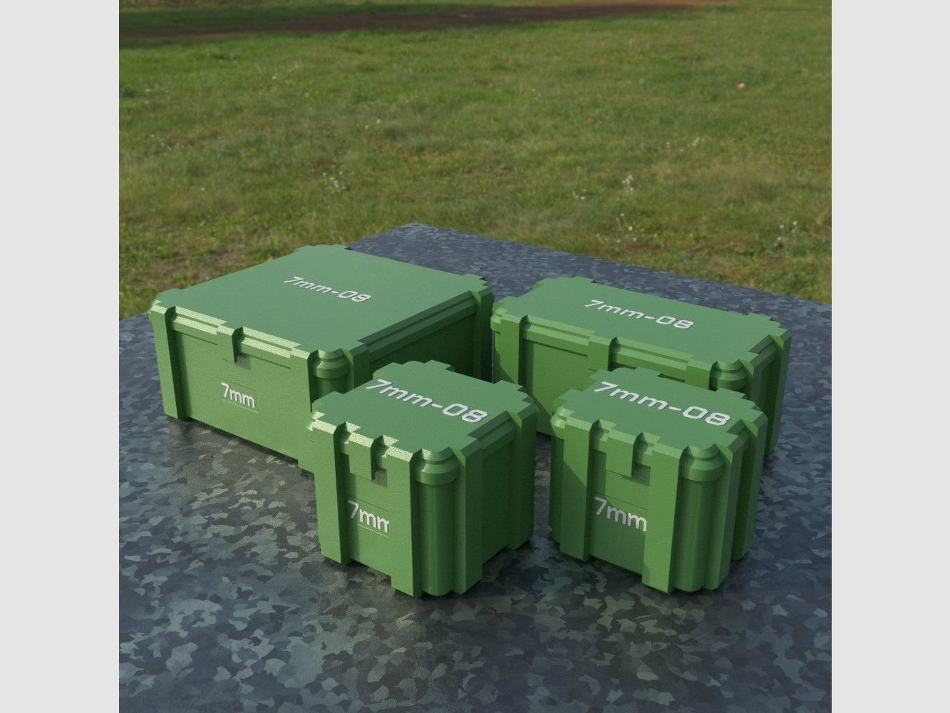 Filamelt Munitionsbox / 7mm-08 REM / ‘Klappdeckel’ / Patronenbox, Ammo Box