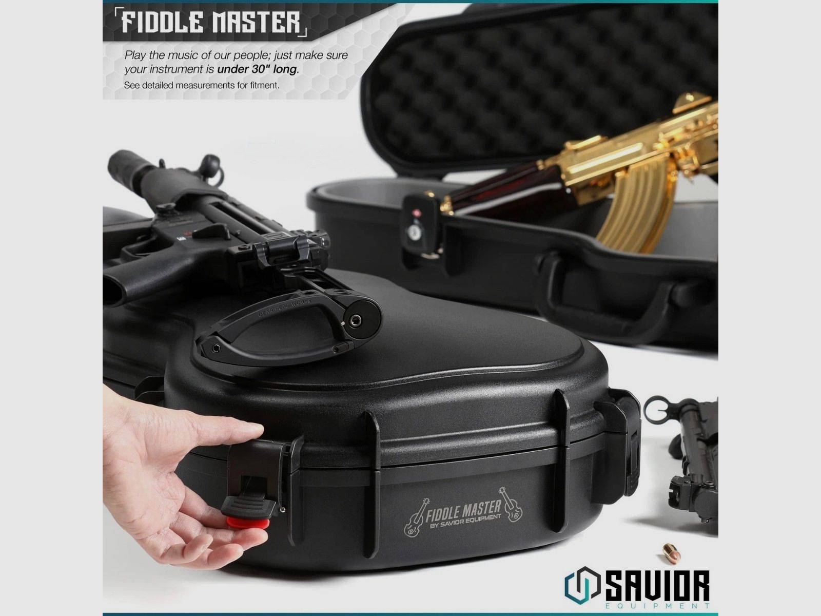 Savior - Fiddle Master Violin Case - 30" - Black - RC-VIOLIN-BK, zdjęcie 2 z 6