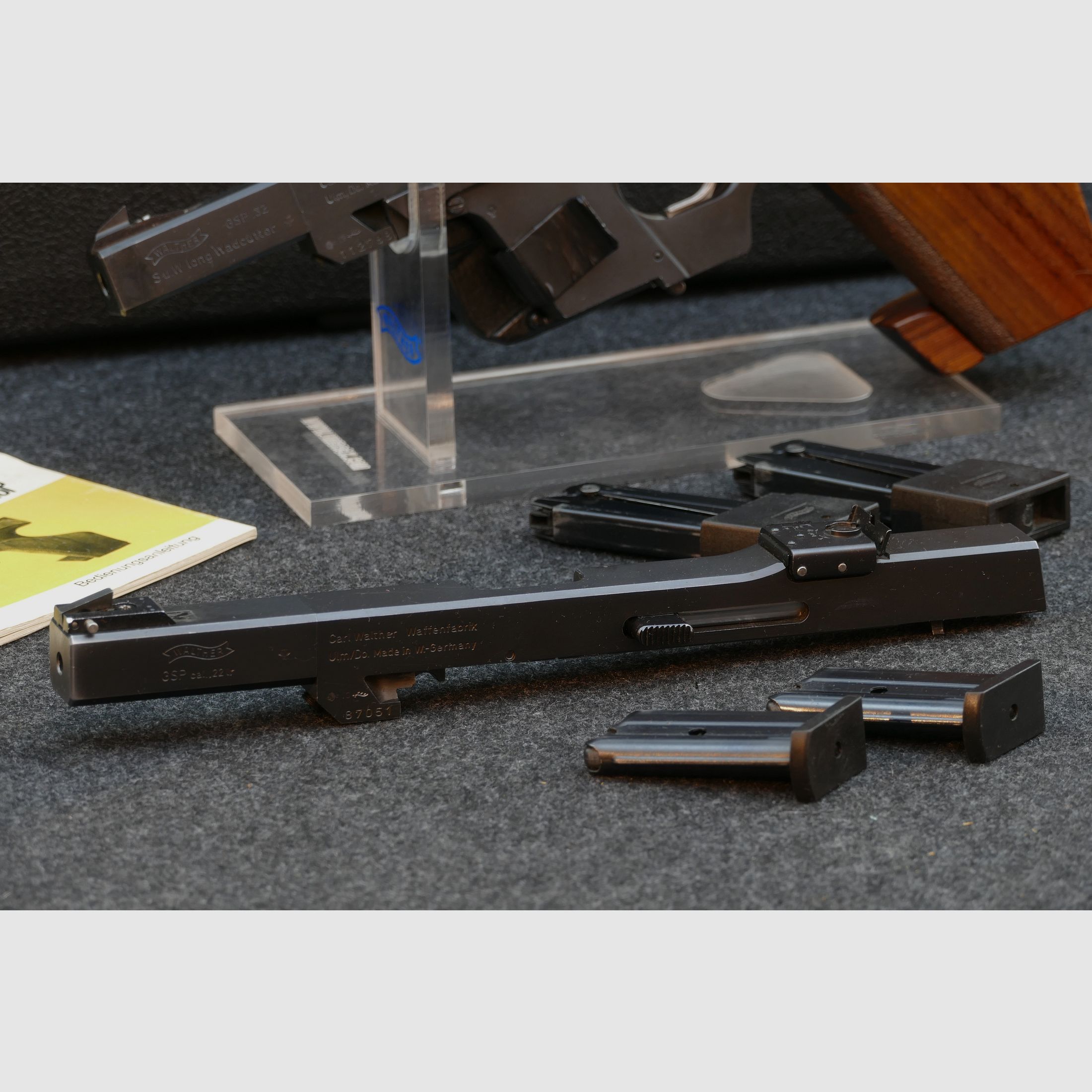 Walther GSP – ( .32 S&W Long / calibre intercambiable .22 LR ), set completo, maletín, sistema intercambiable - servicio realizado