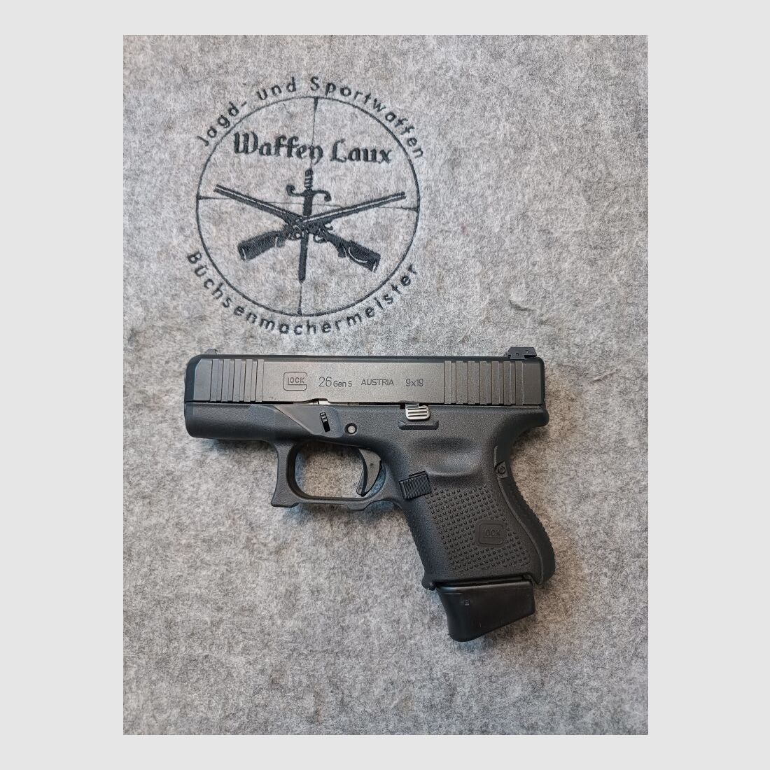 Glock Mod. 26 Gen.5 mit Custom Griffstück neuwertig!