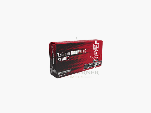 Fiocchi Patronen 7,65mm Browning 4,9g/75gr. 50 Stk./Pck.