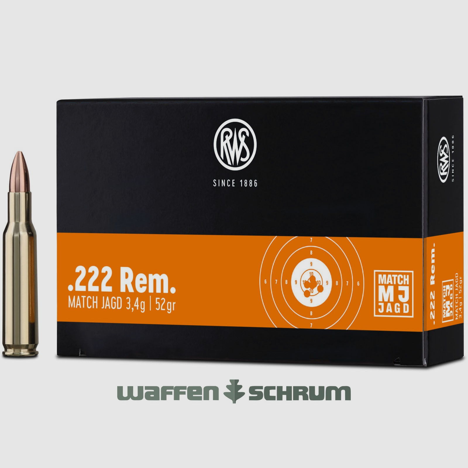 RWS Match-Jagd 3,4g - 52gr. .222Rem
