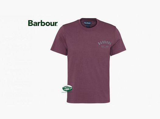 BARBOUR T-Shirt Preppy Rundhals bordeaux