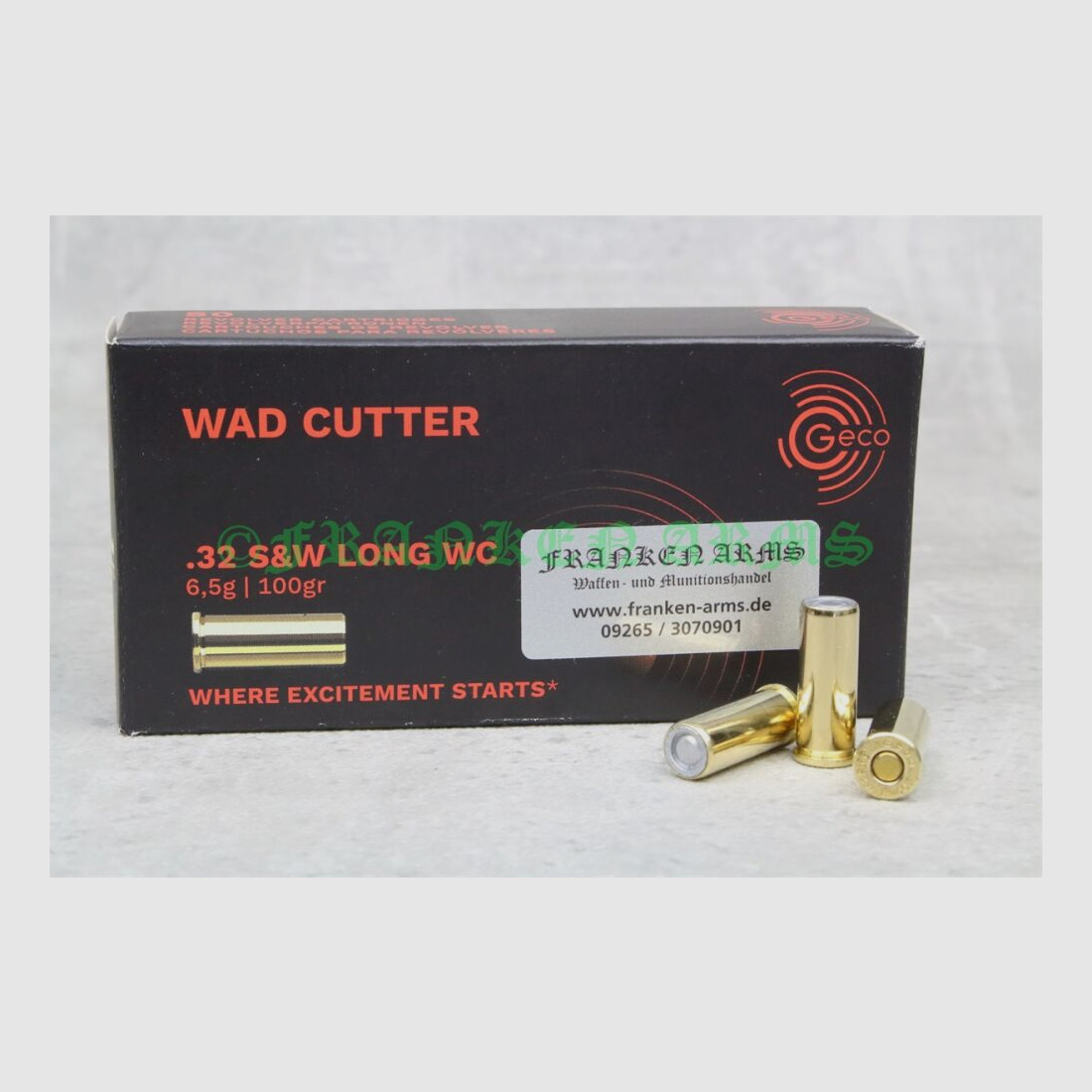 Geco .32 S&W long WC 100gr. 6,5g 50 stuks staffelprijzen