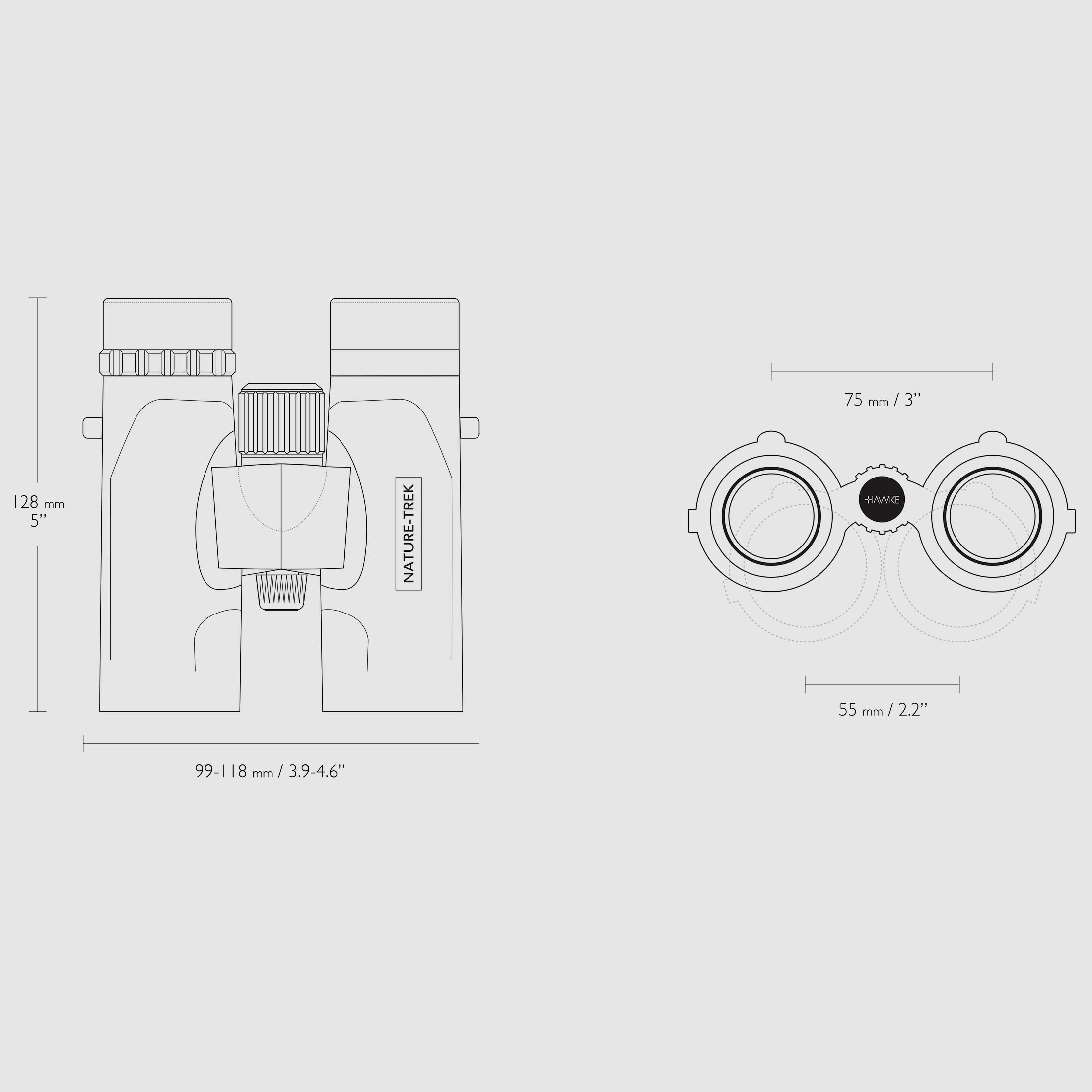 Hawke 35100 Nature Trek 8x32 binoculars with carrying strap