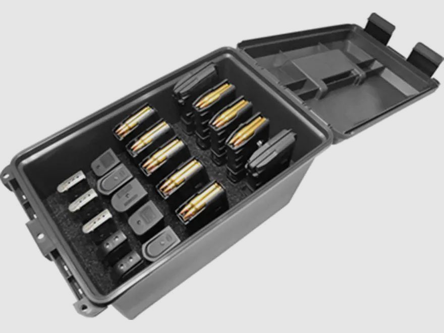 Caja de cargadores MTM TMCLE negra para 10 cargadores AR y 10 cargadores de pistola