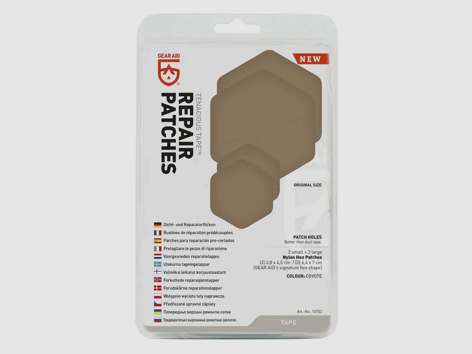 Gear Aid Tenacious Tape Repair Patches 4 Pieces - Coyote