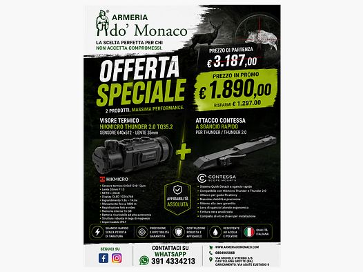 Hikmicro Thunder 2.0 TQ35.2 e Sgancio rapido contessa
