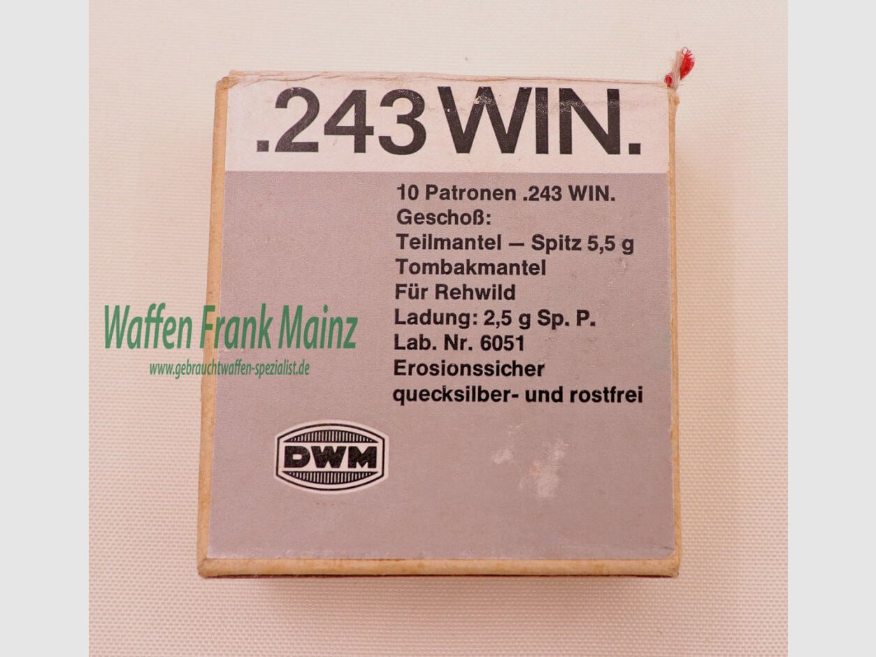 DWM, Karlsruhe Büchsenpatronen-Konvolut .243Win