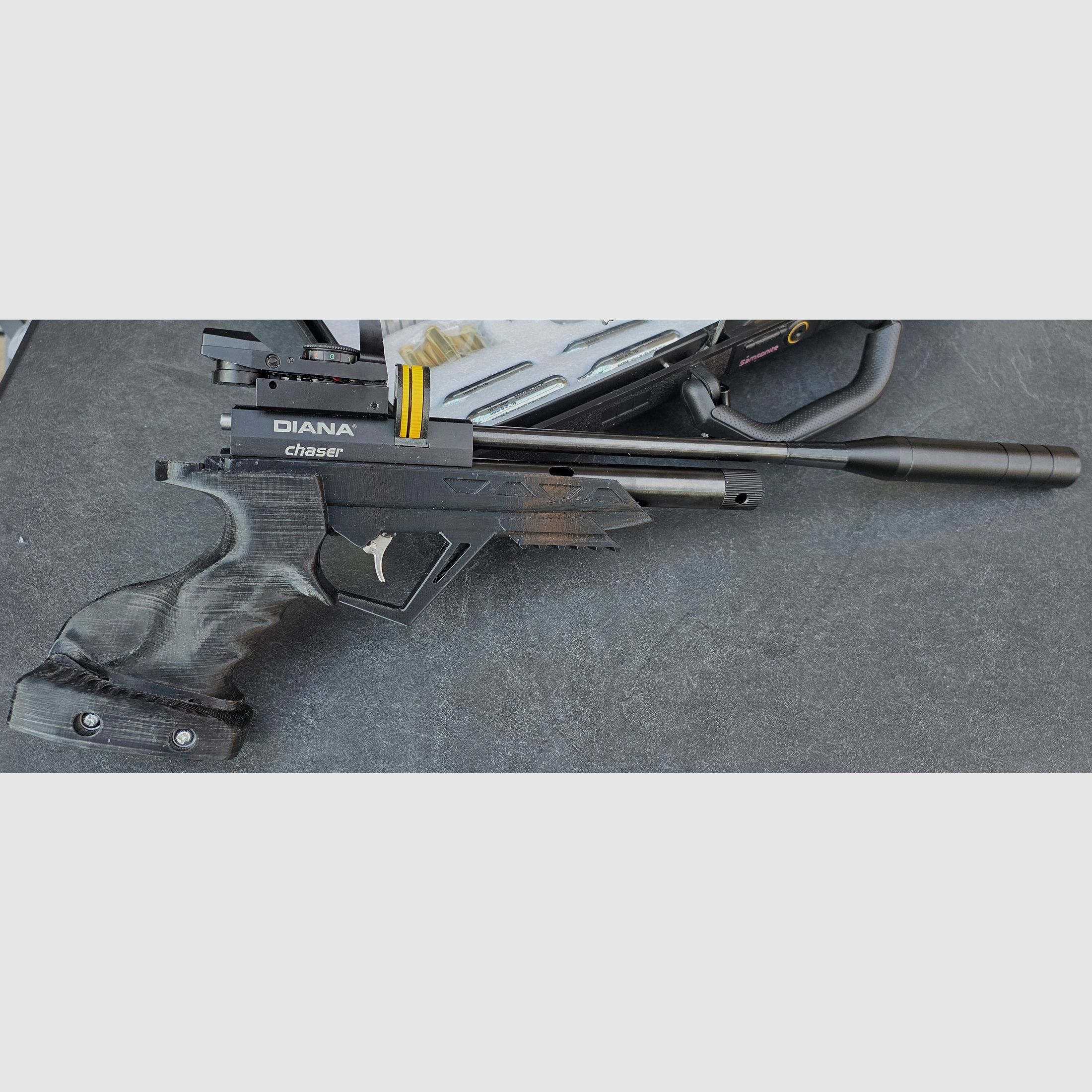 Matchgrip voor Diana Chaser Bandit Airbug PETG zwart of zilver