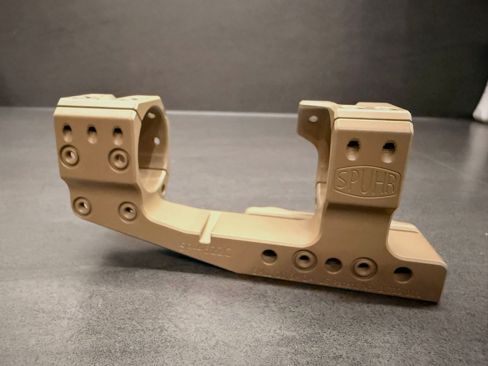 Spuhr Blockmontage ø34 Gen3 H 38 / 21 mm 6MIL PIC Cantilever Cerakote Beschichtung in FDE