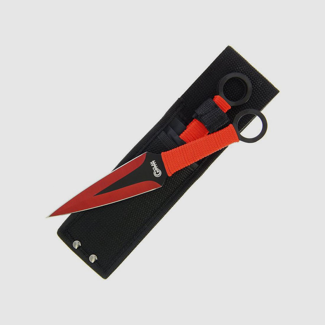 Kunai 3-piece throwing knife set red