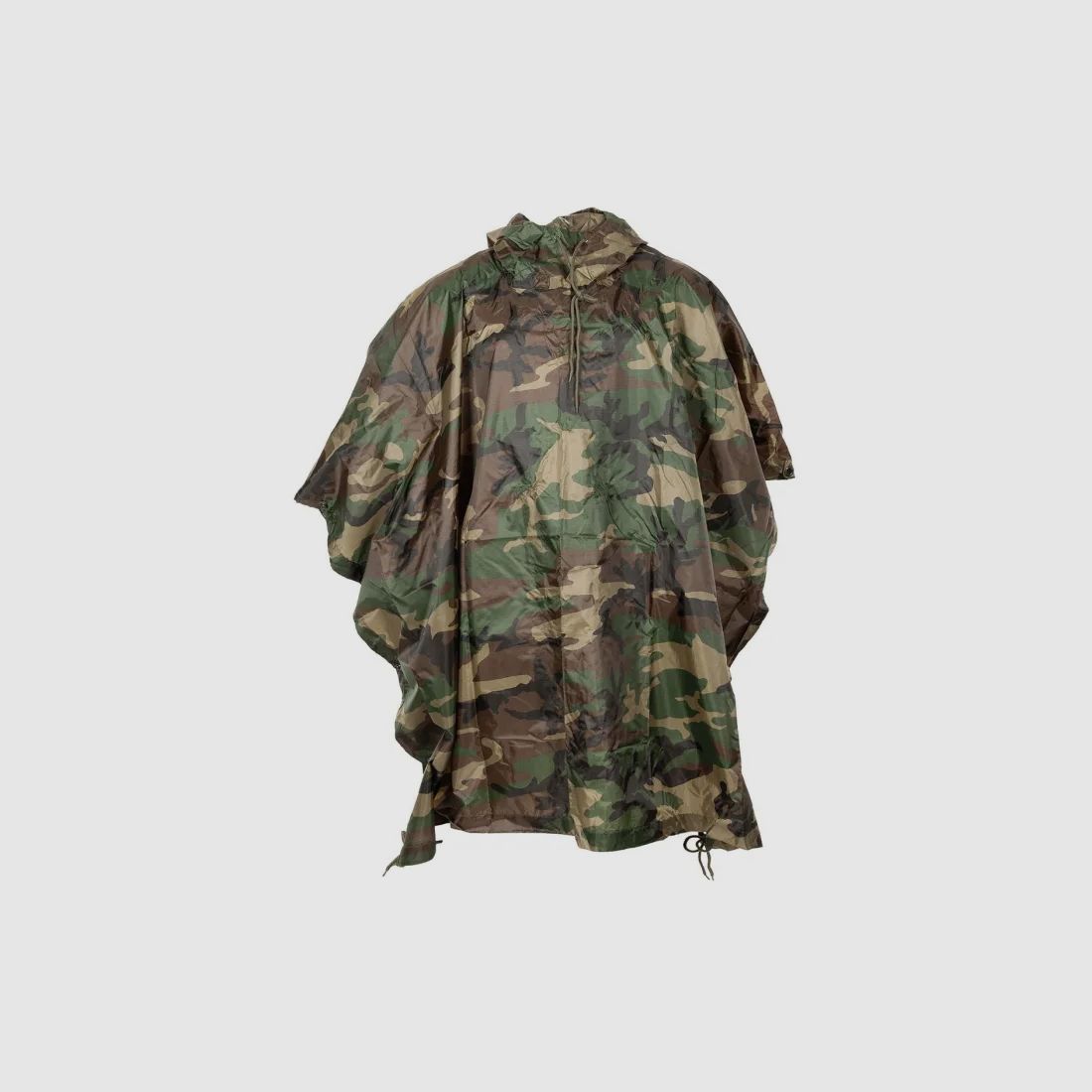 Light rain poncho (300g), woodland, rip-stop fabric, one size (223x144cm)