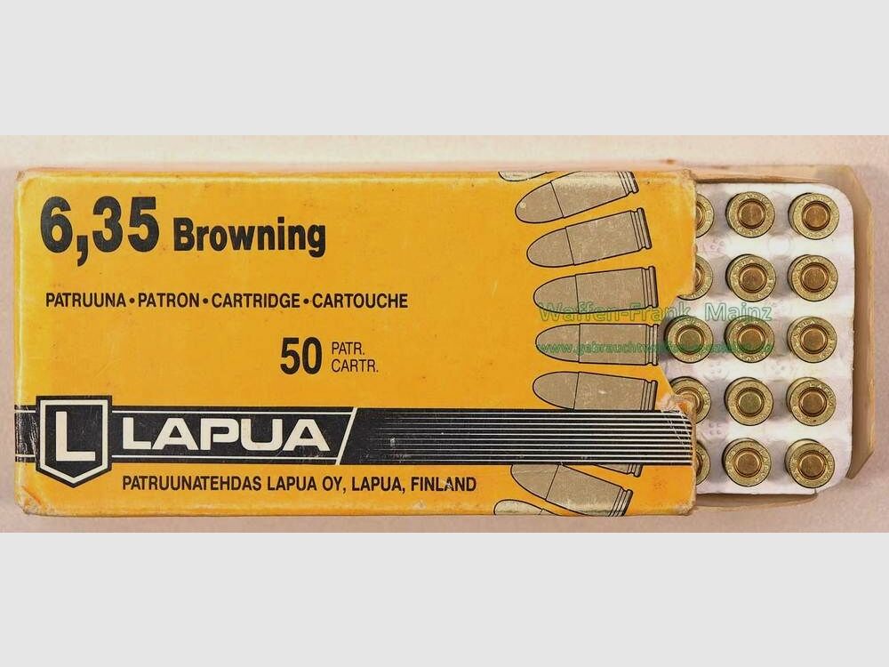 Lapua / Finlandia cartuchos de pistola 6,35 mm