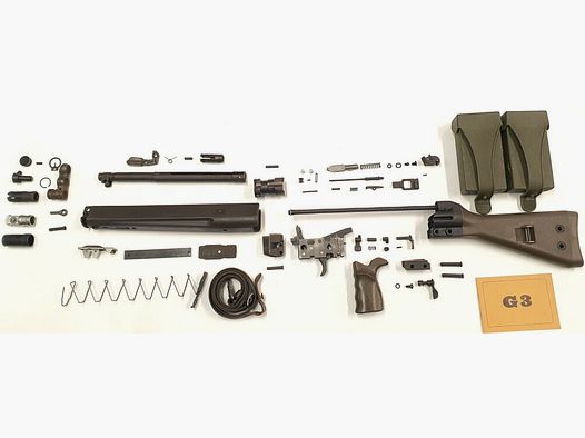 H&K Heckler und Koch GmbH Oberndorf Freier Teilesatz original HK G3 NATO Heckler & Koch inkl. Trapezvorderschaft Olivgrün