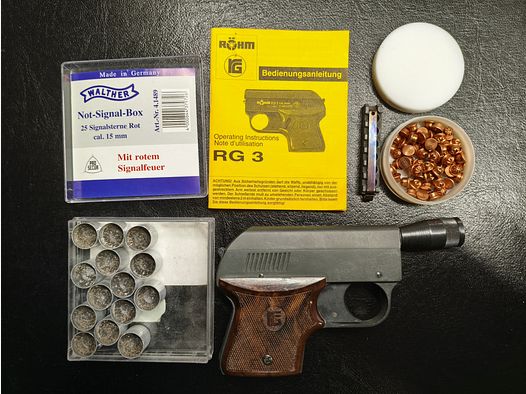 Pistolet alarmowy Röhm Schreckschuss RG 3 z akcesoriami