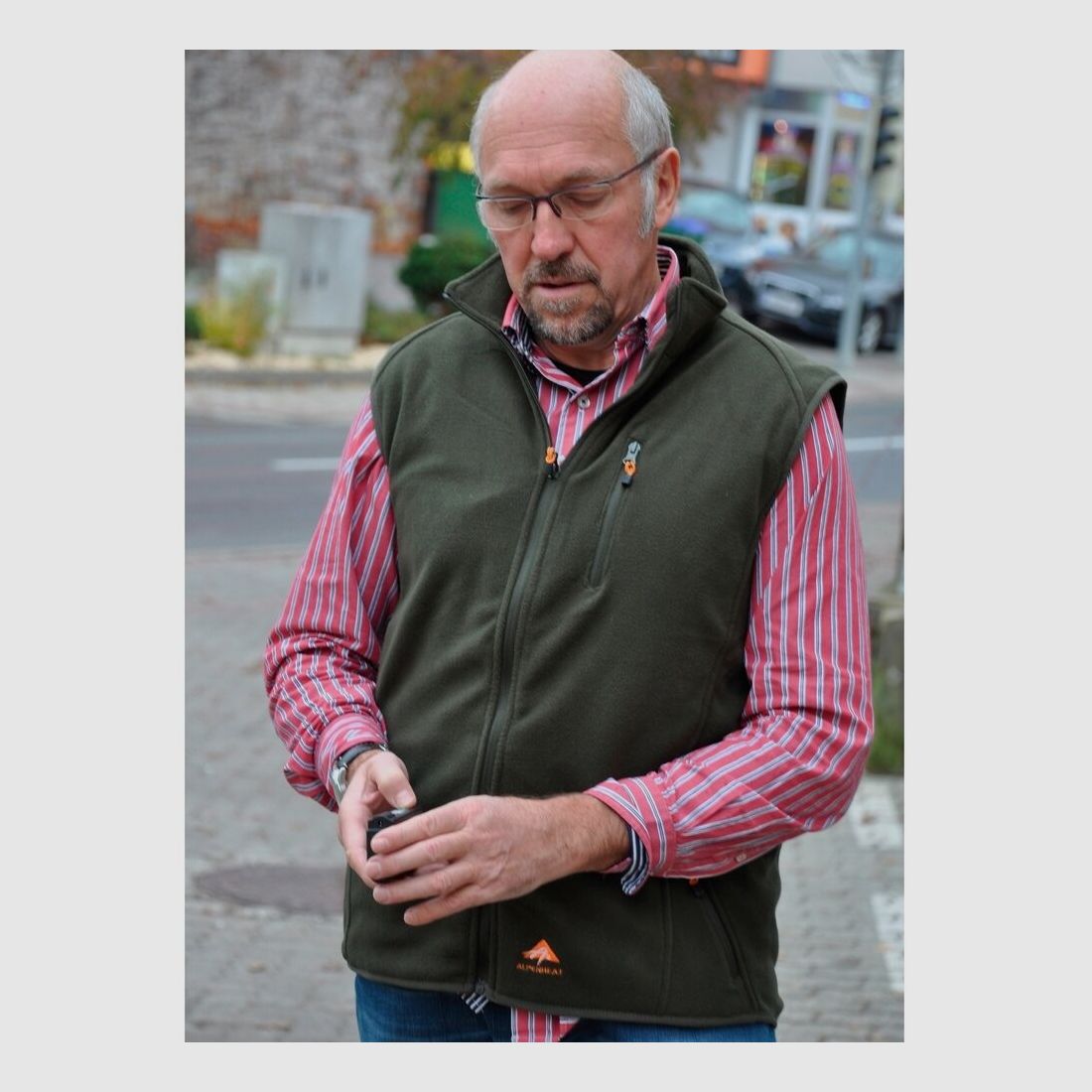 Alpenheat Beheizte Weste FIRE-FLEECE AJ4 Farbe Grün, Größe S