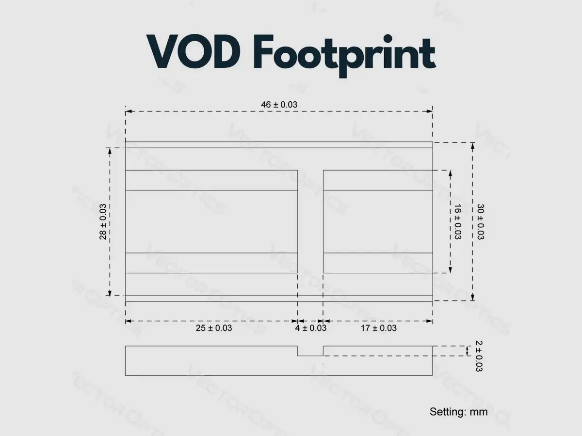 Vector Optics SCFRM-17 Montage mit VOD (Aimpoint) Footprint für 11mm Dovetail, h=6mm, Bild 2 von 5