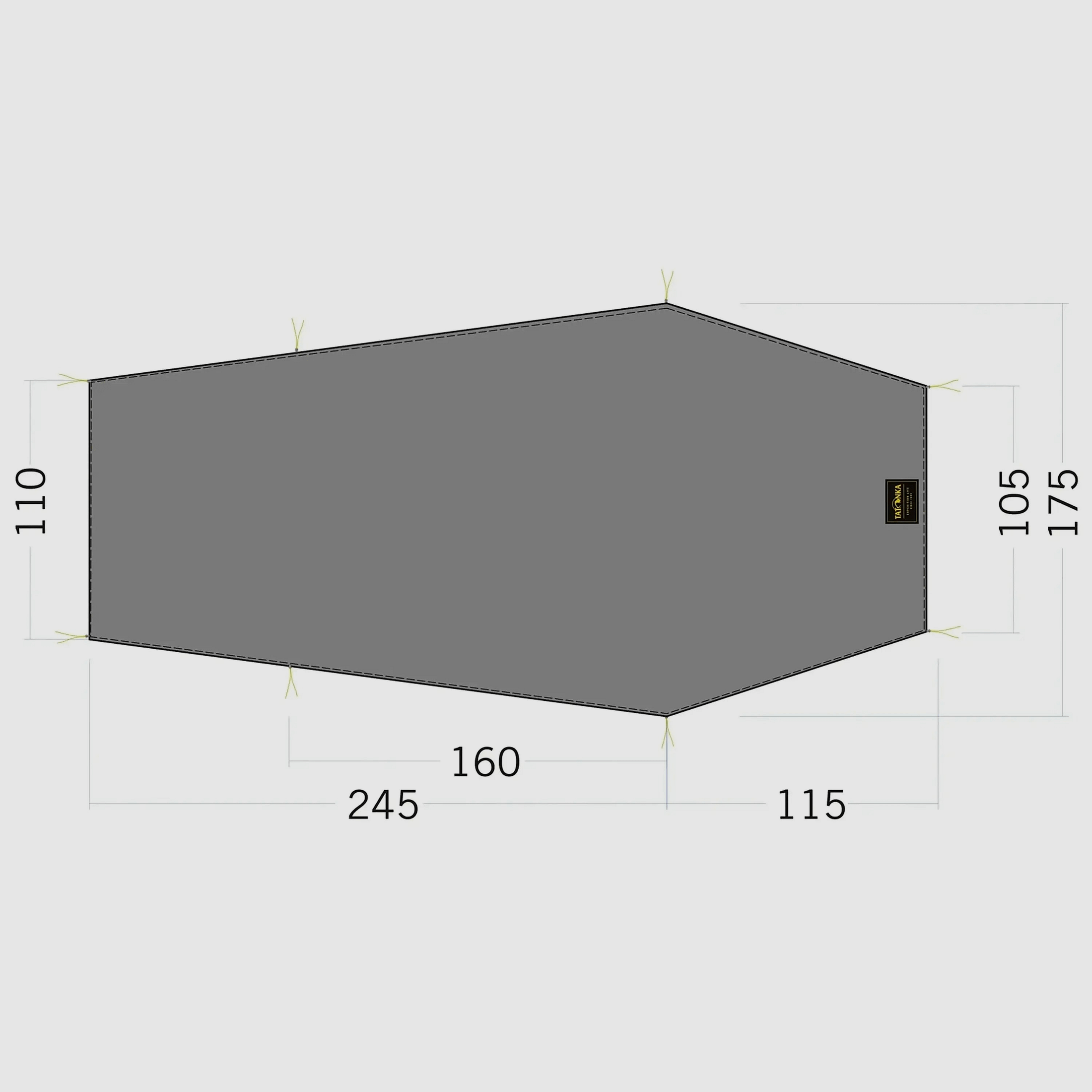 Tatonka Sábana de suelo Floor Sheet LT Gargia 3 gris piedra oliva