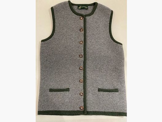Gilet en laine mérinos gris/vert