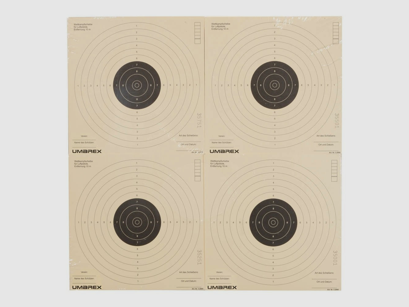 Hojas de objetivo Umarex 17x17 cm - 1.000 piezas